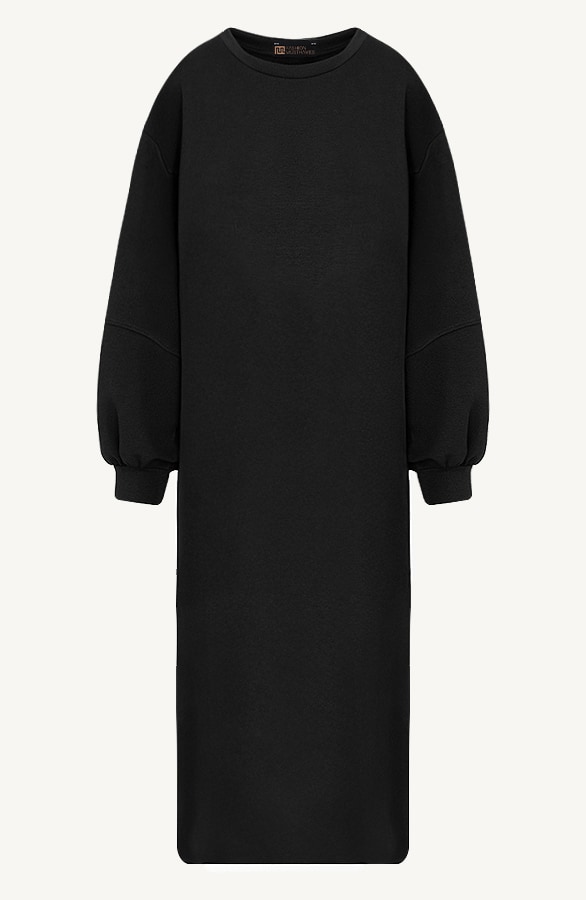 Comfy Oversized Sweater Dress Zwart – jurken, foto 3