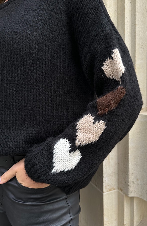 Cozy Hearts Pullover Schwarz, Foto 5