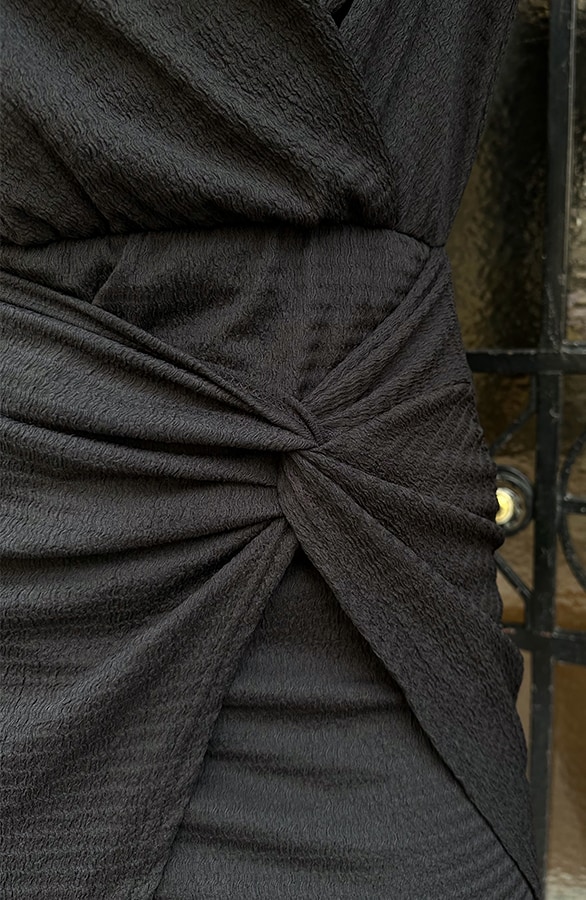 Draped Stretch Dress Zwart – jurken, foto 4