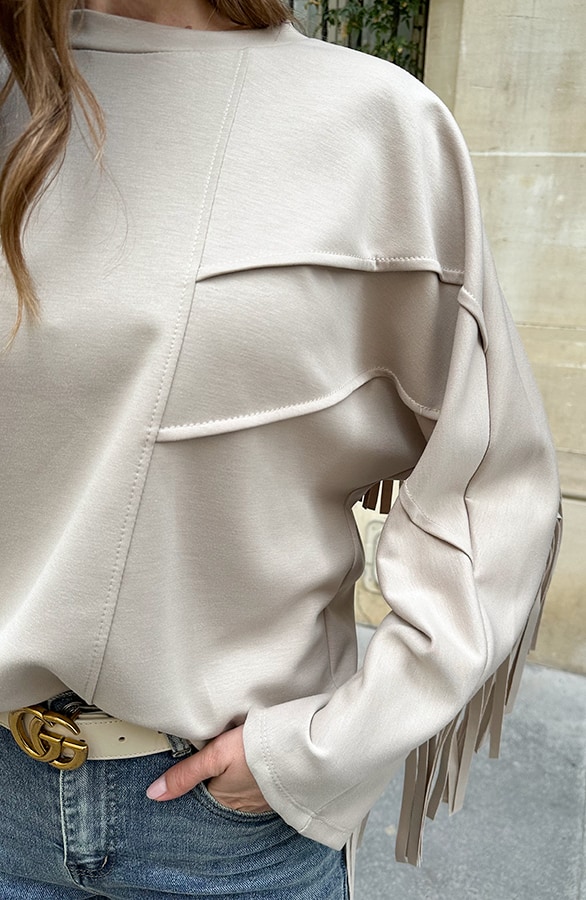 Franje Detail Sweater Beige – shoparchief, foto 4
