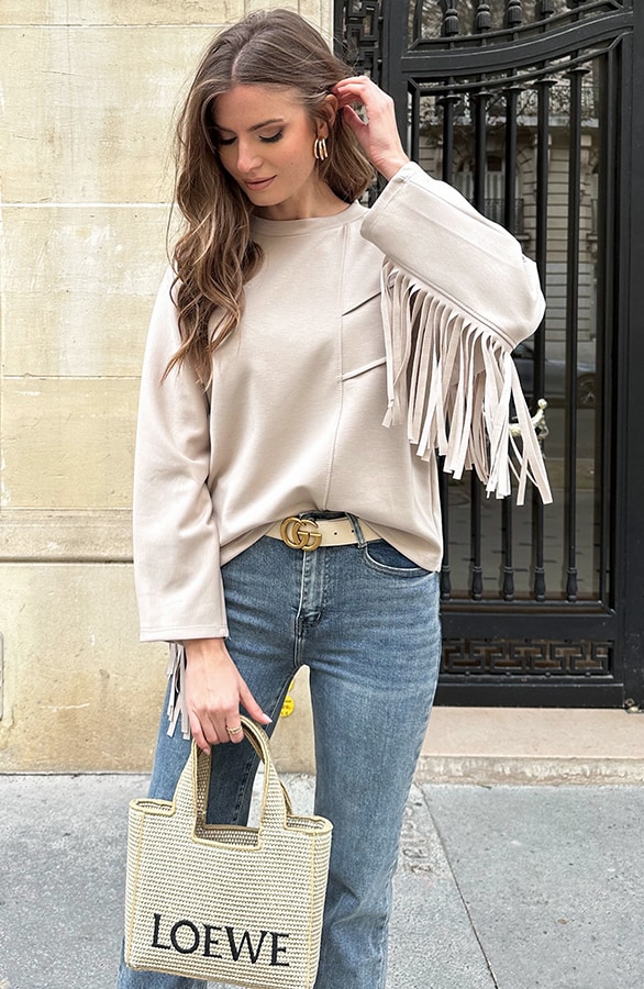 Franje Detail Sweater Beige – shoparchief, foto 3