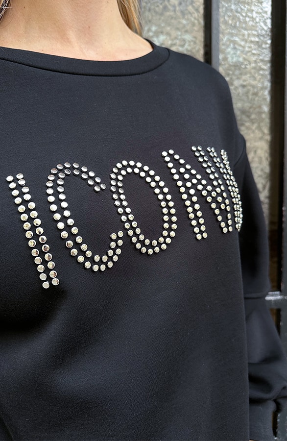 Iconic Studs Sweater Black – truien, foto 5