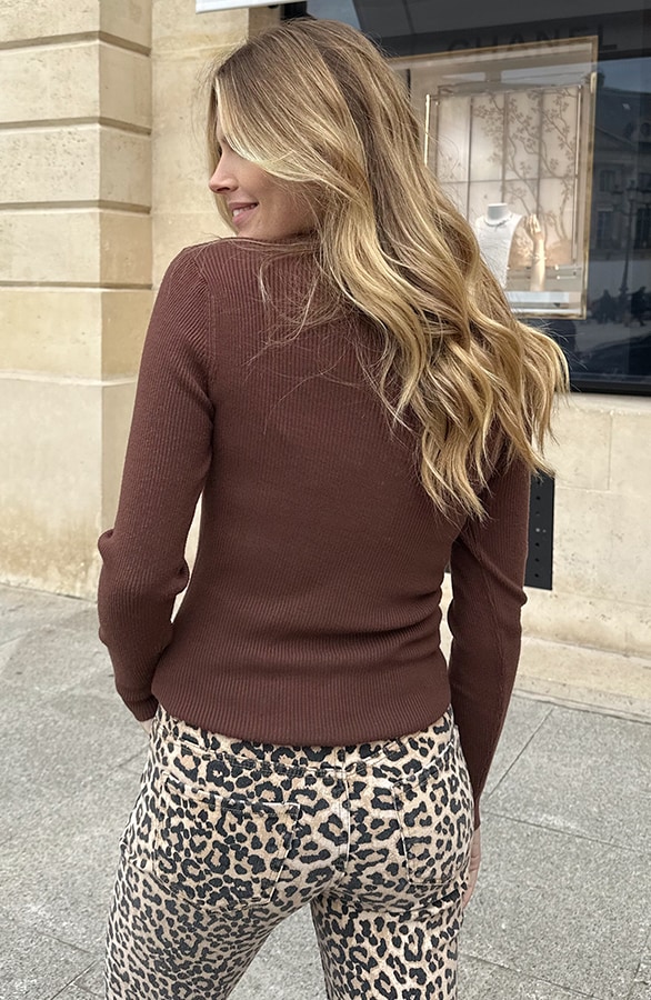 Knitted Trui Hartjes Knopen Choco – shoparchief, foto 4