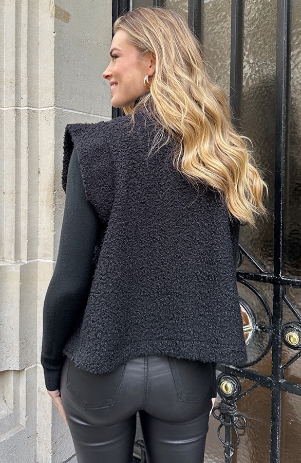 Limited Boucle Gilet Zwart – gilets, foto 7