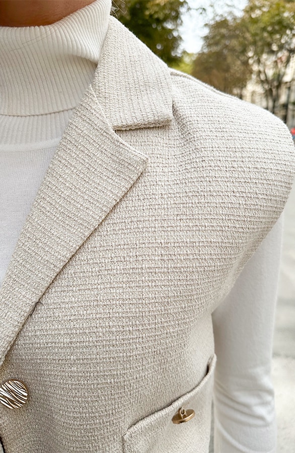 Lurex Tweed Weste Beige, Westen, Foto 5