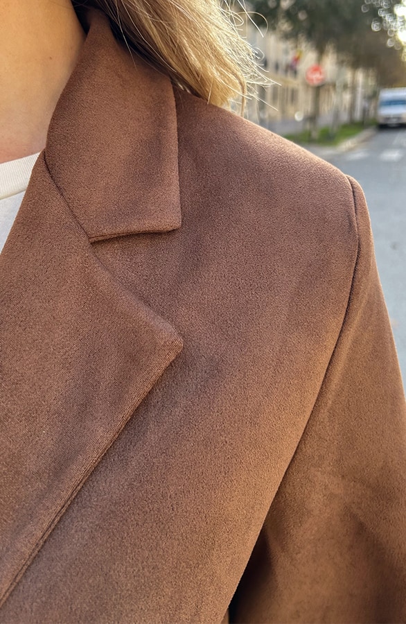 Oversized Suede Blazer Choco – shoparchief, foto 12