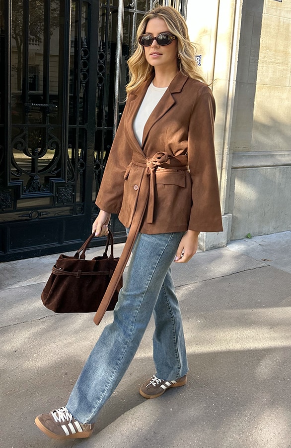 Oversized Suede Blazer Choco – shoparchief, foto 11