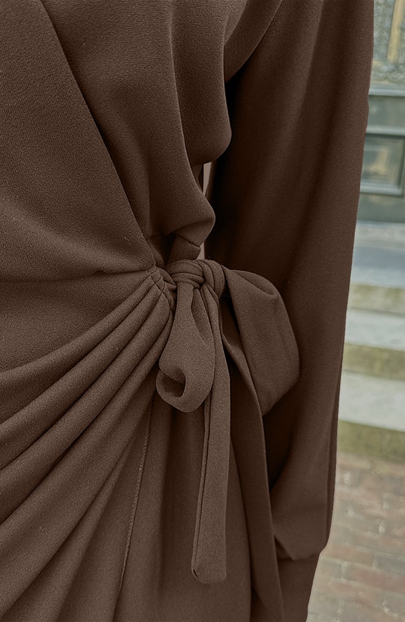 Scuba Long Sleeve Jurk Choco – jurken, foto 4