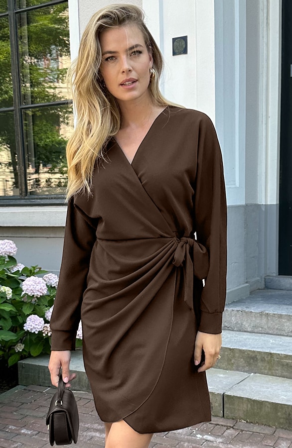 Scuba Long Sleeve Jurk Choco – jurken, foto 2