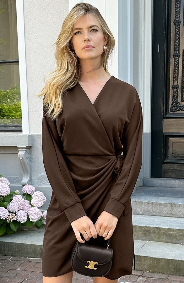 Scuba Long Sleeve Jurk Choco – jurken, foto 5