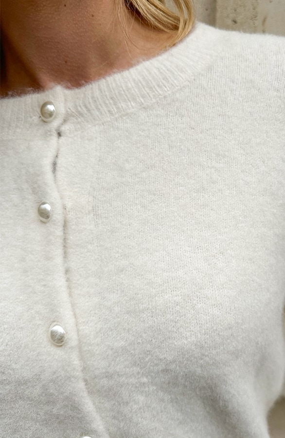 Soft Button Cardigan Light Beige – vesten, foto 4