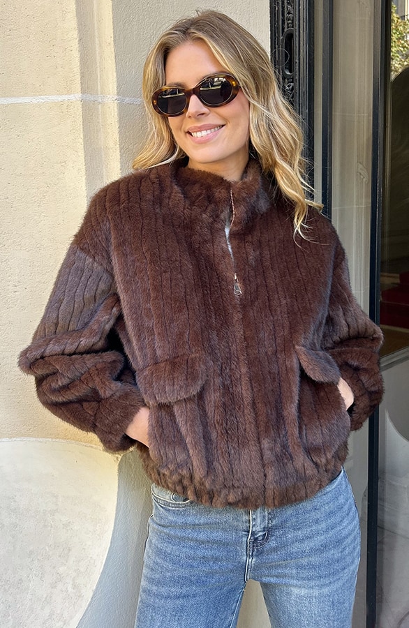 Soft Faux Fur Jacket Brown – alle kleding, foto 6