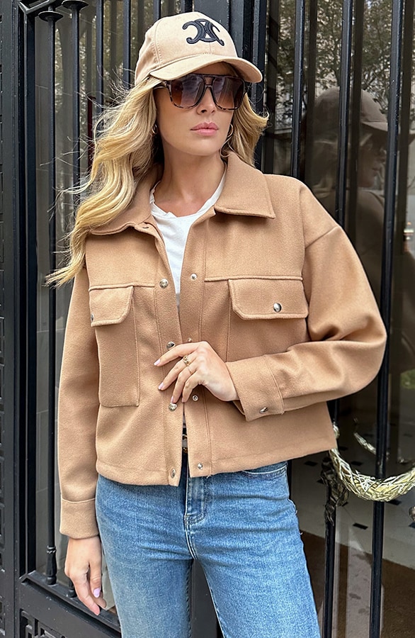 Soft Jacket Met Klepzakken Camel – jassen, foto 7