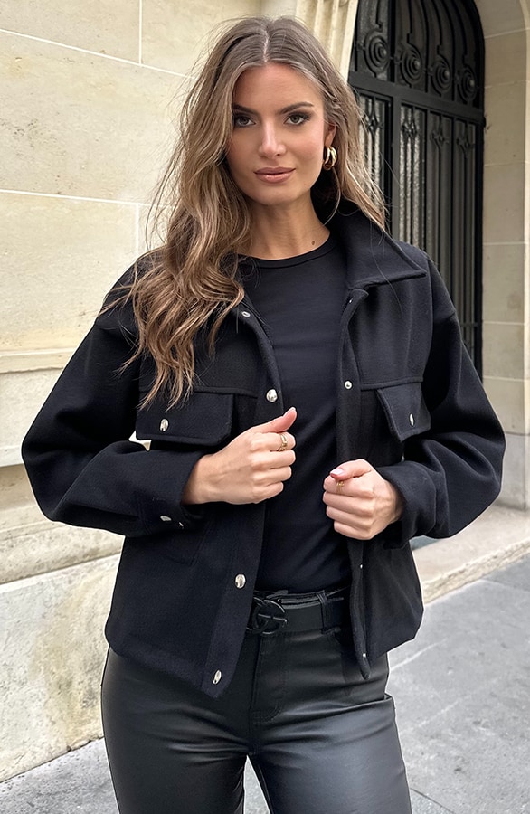 Soft Jacket Met Klepzakken Zwart – jassen, foto 4