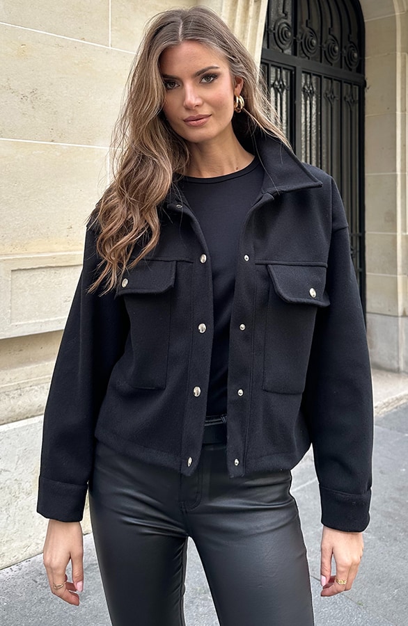 Soft Jacket Met Klepzakken Zwart – jassen, foto 3
