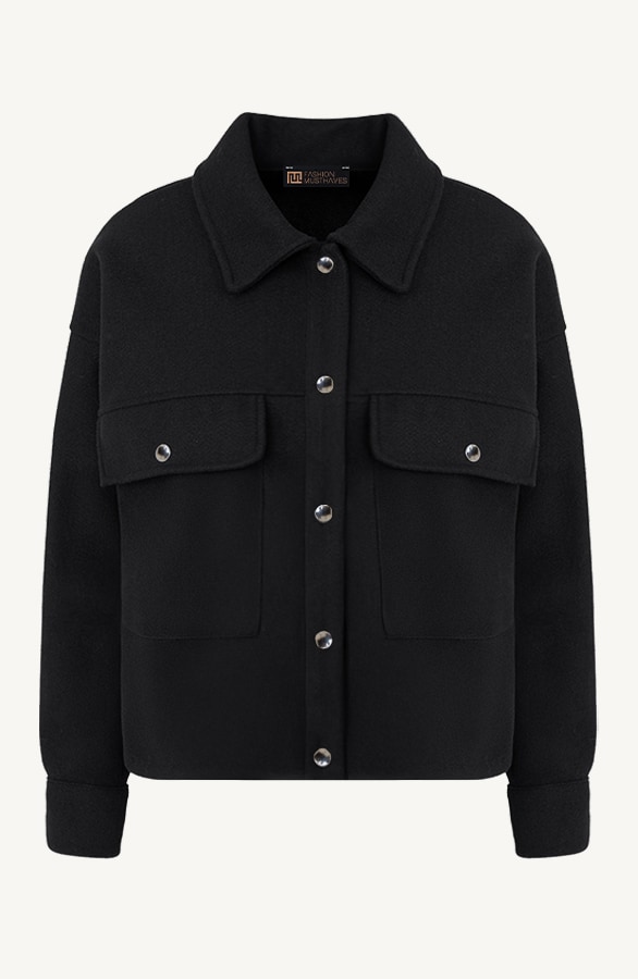 Soft Jacket Met Klepzakken Zwart – jassen