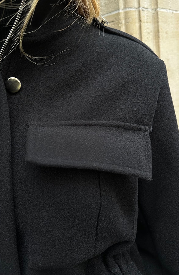 Soft Jacket Met Koord Zwart – shoparchief, foto 4