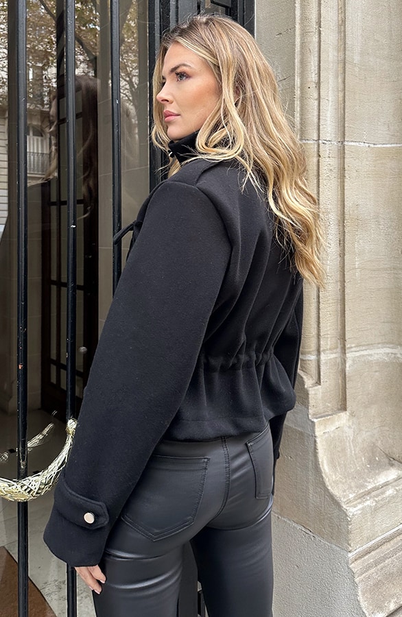 Soft Jacket Met Koord Zwart – shoparchief, foto 3