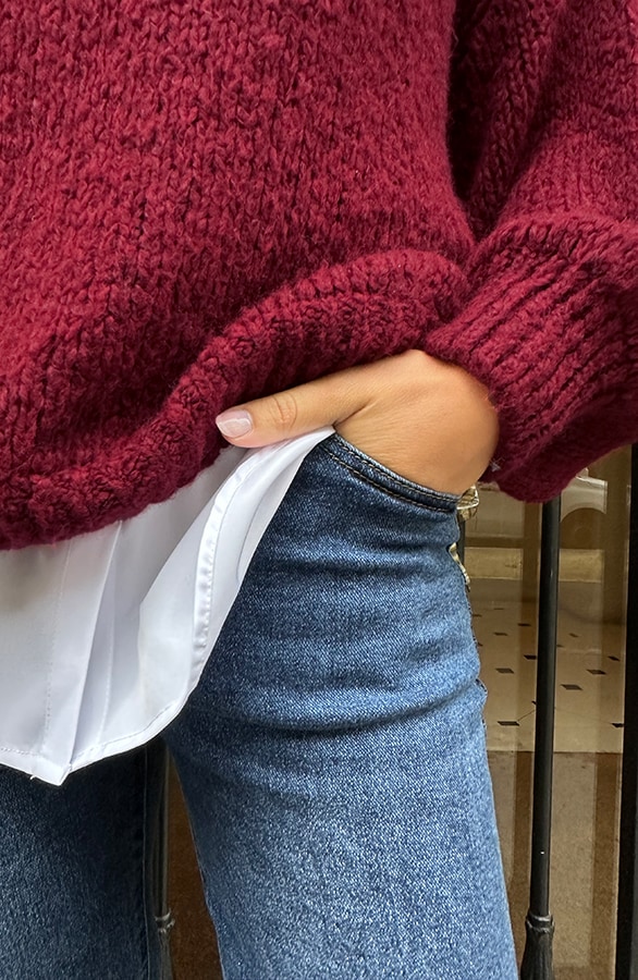 Soft Oversized Pullover Burgundy, Foto 4