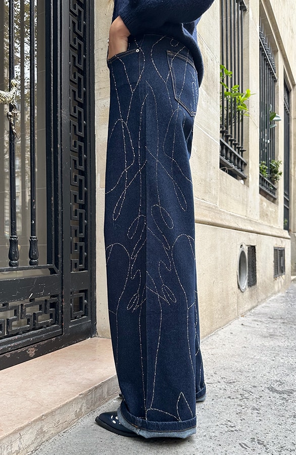 Sparkle Detailed Jeans Dark Denim – spijkerbroeken, foto 3