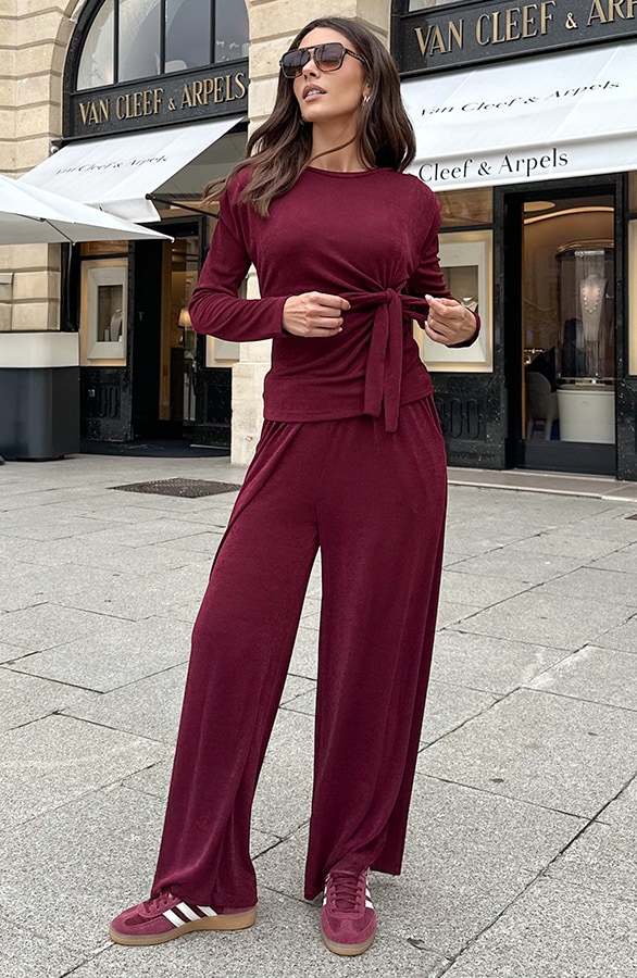 Straight Stretch Pantalon Burgundy – alle kleding, foto 6