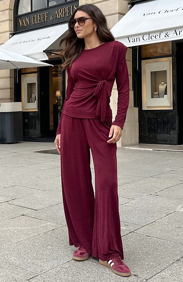 Straight Stretch Pantalon Burgundy – alle kleding, foto 2