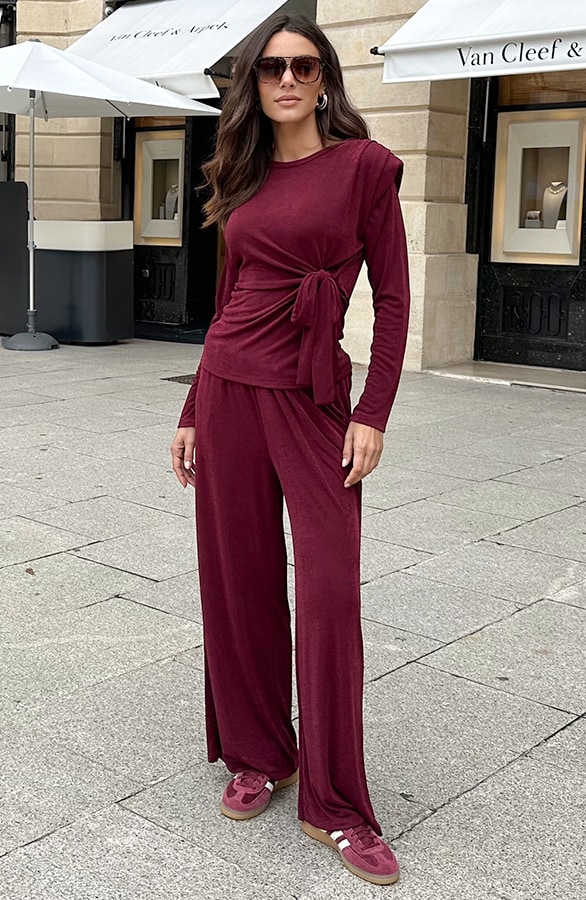 Straight Stretch Pantalon Burgundy – alle kleding