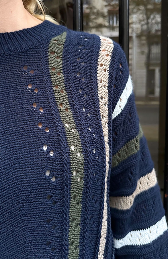 Textured Knitted Striped Pullover, Foto 5