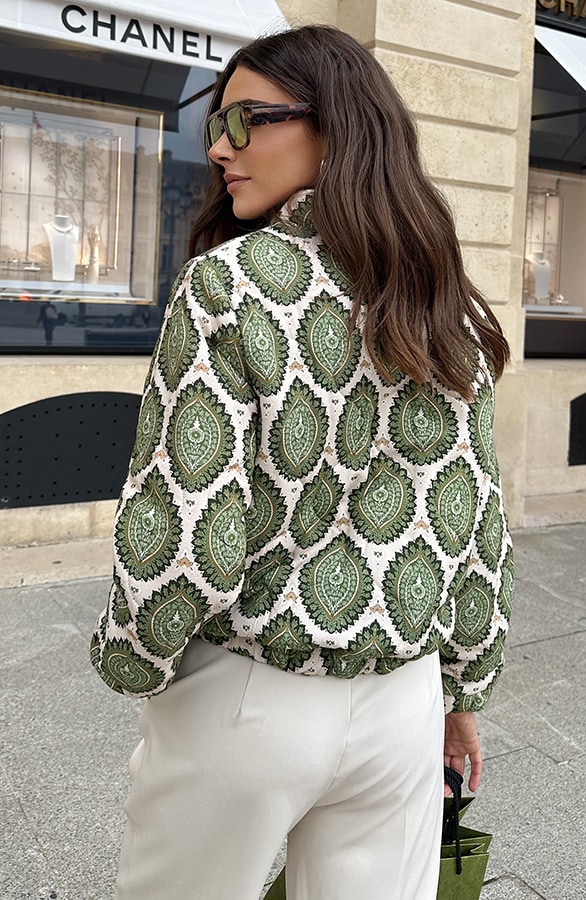 Bomber Jacket Classic Print Groen – jassen, foto 3