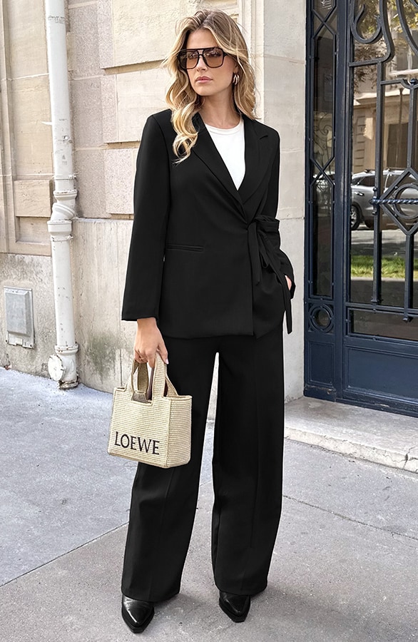 Classic Straight Leg Pantalon Zwart – broeken, foto 2