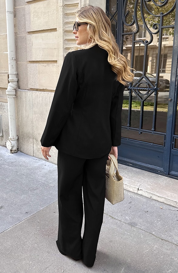 Classic Straight Leg Pantalon Zwart – broeken, foto 3