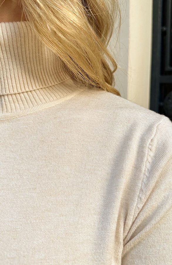 Rollkragenpullover Damen Sand, Foto 4