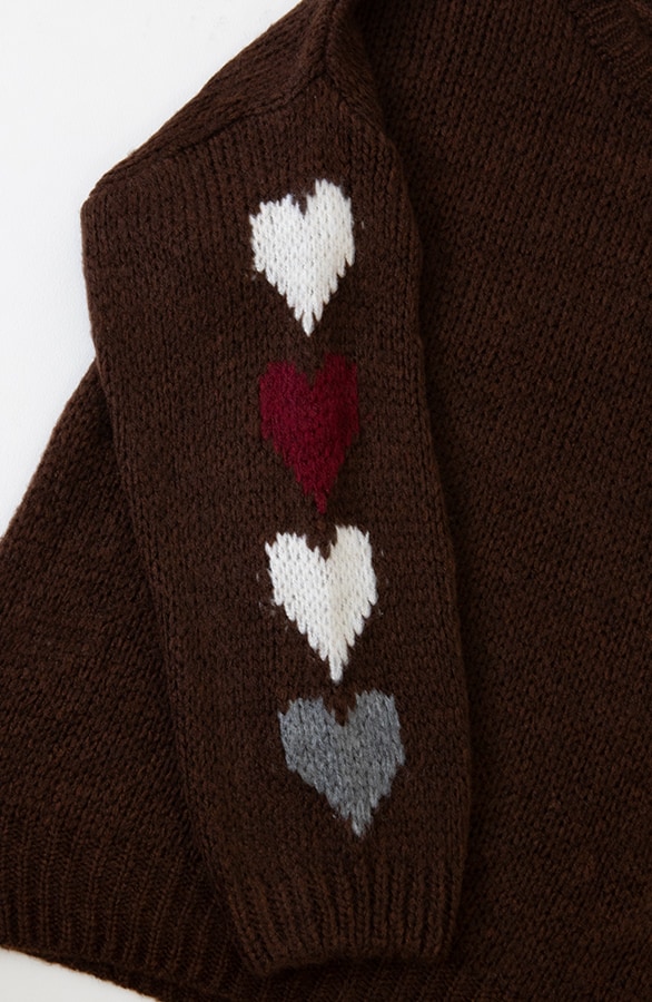 Cozy Hearts Sweater Choco – truien, foto 4