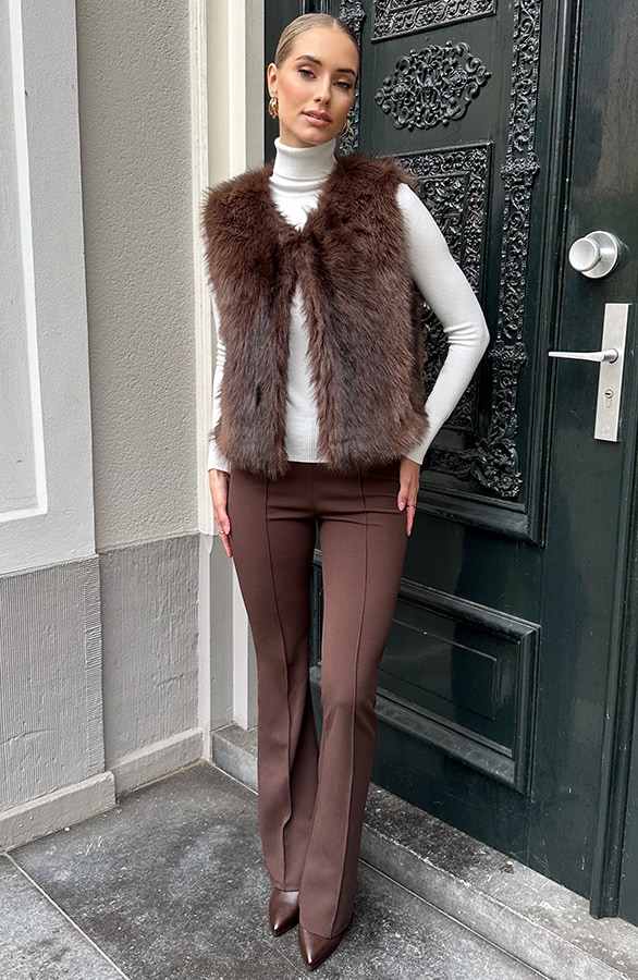 Detailed Flared Hose Choco, Schlaghosen, Foto 2