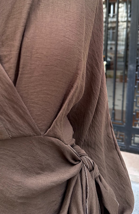 Elegant V-Hals Jurk Choco – jurken, foto 4