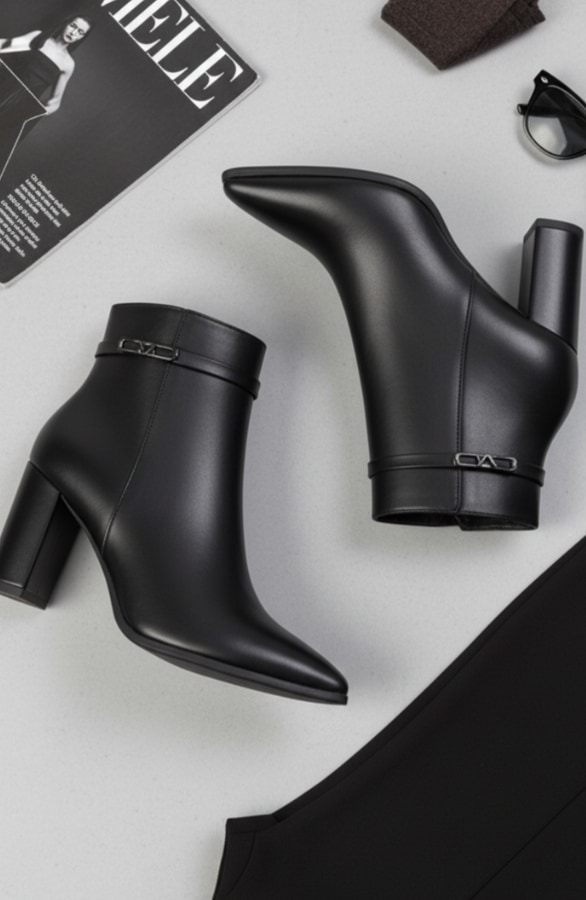 Enkellaarzen Met Hak Zwart – alle schoenen