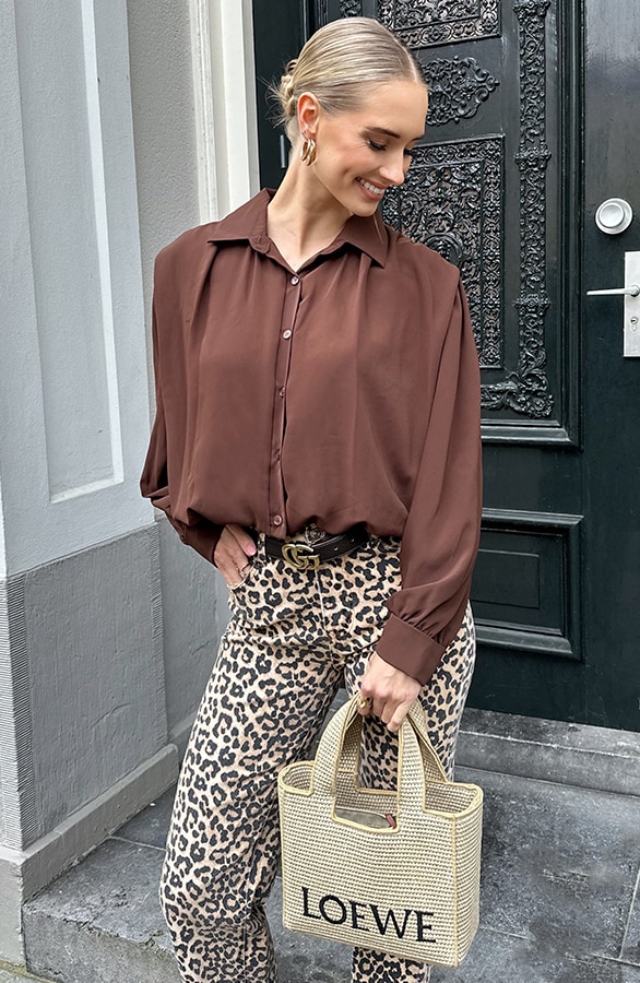 Gedrapeerde Cropped Blouse Choco – blouses