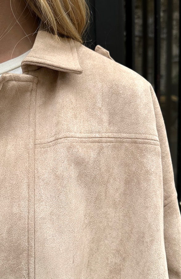 Limited Oversized Suede Jacket Beige – alle kleding, foto 4