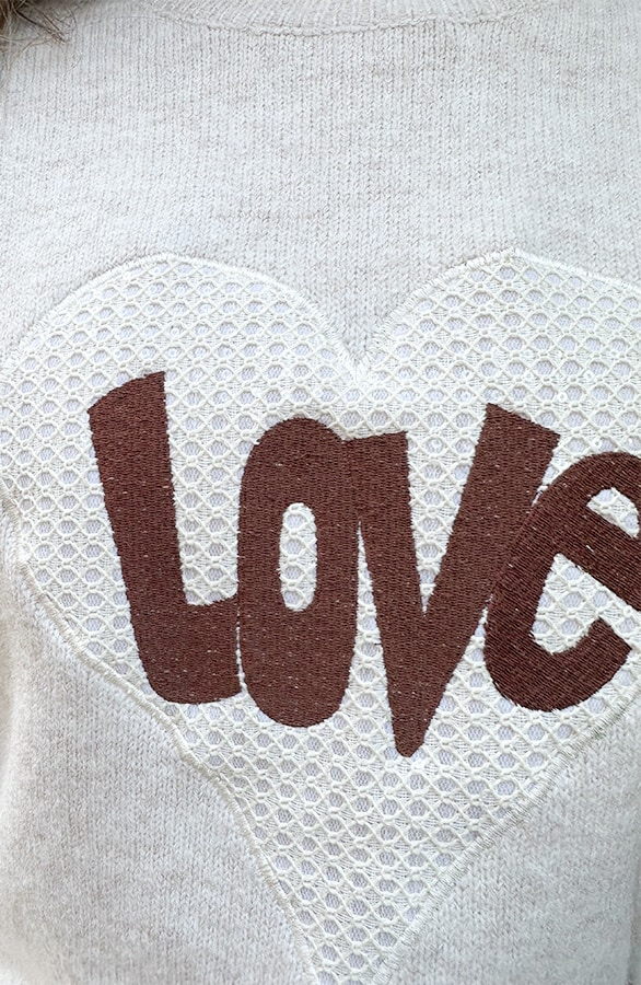 Love Lace Sweater Beige – shoparchief, foto 4