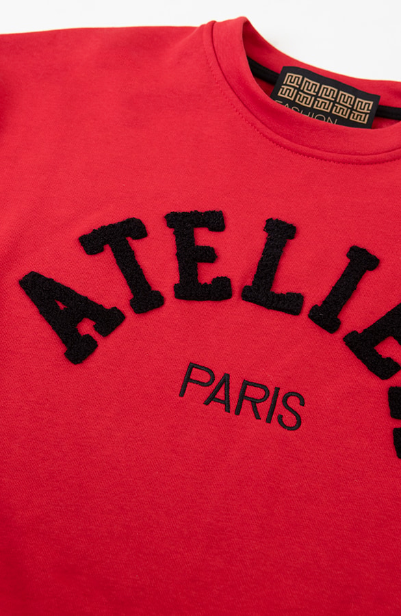 Oversized Atelier Paris Sweater Bright Red – truien, foto 3
