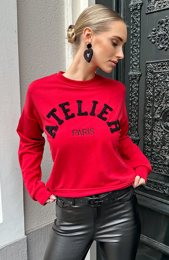 Oversized Atelier Paris Sweater Bright Red – truien, foto 9