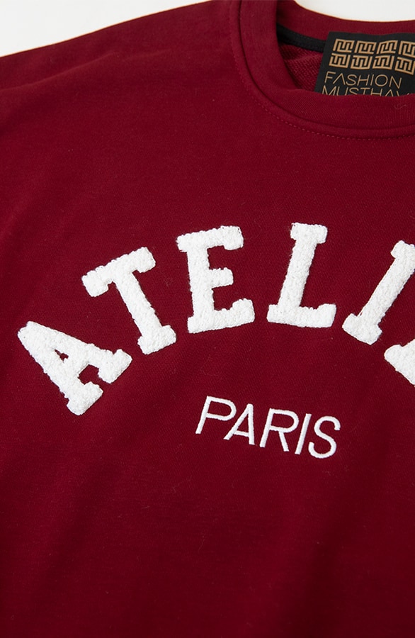 Oversized Atelier Paris Sweater Burgundy – truien, foto 4