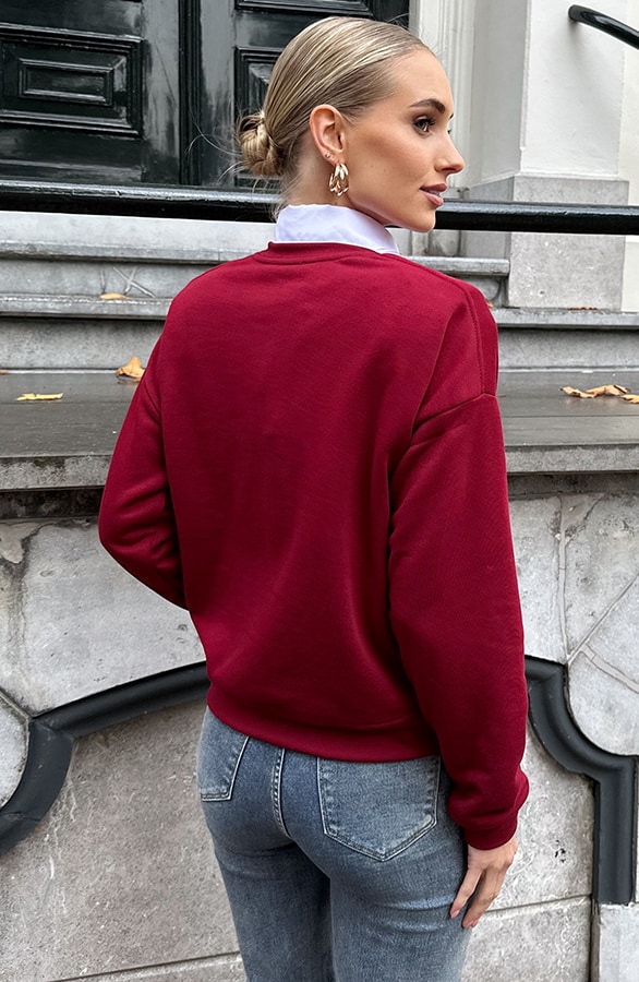 Oversized Atelier Paris Sweater Burgundy – truien, foto 7