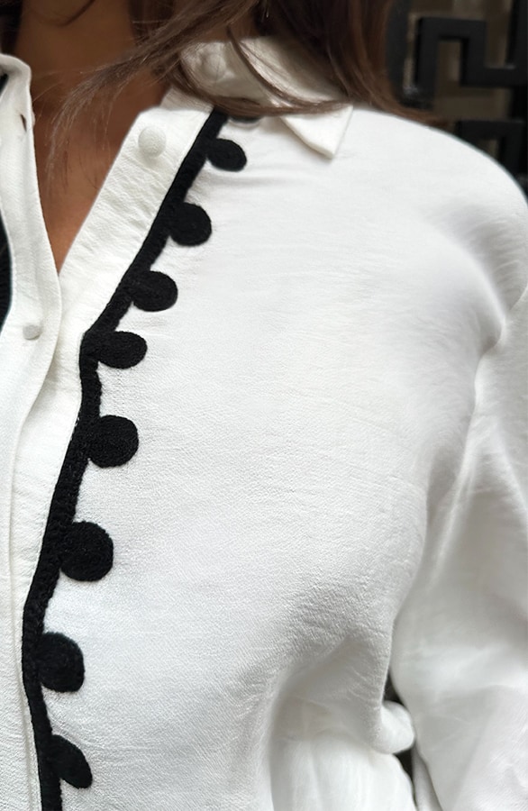 Oversized Embroidery Blouse Ecru – alle kleding, foto 4