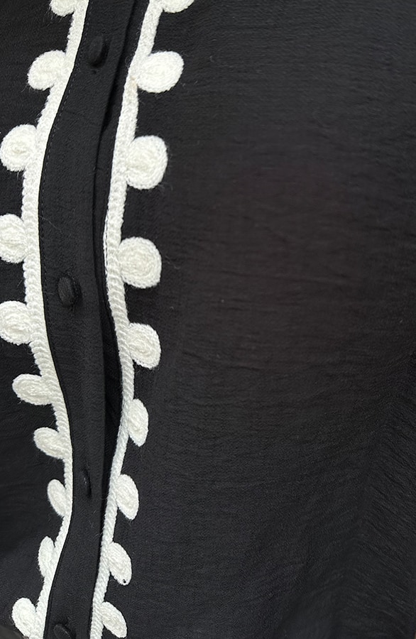 Oversized Embroidery Blouse Zwart – alle kleding, foto 5