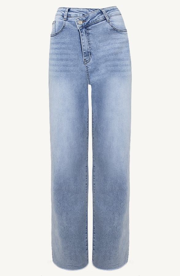Schuine Knoop Wide Fit Jeans – spijkerbroeken, foto 7