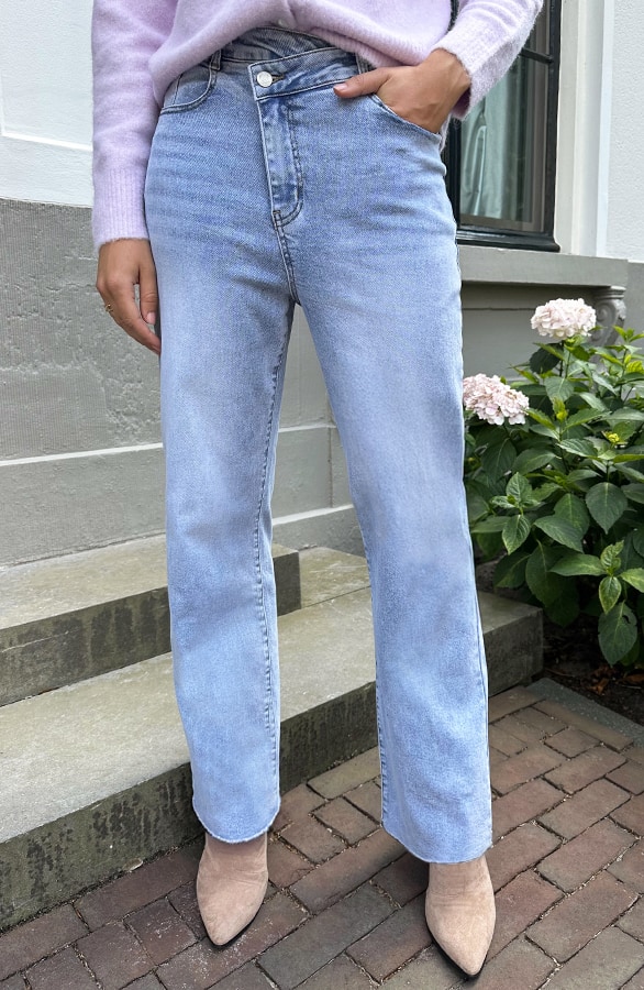 Schuine Knoop Wide Fit Jeans – spijkerbroeken, foto 5