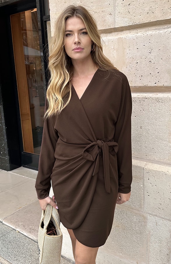 Scuba Long Sleeve Jurk Choco – jurken, foto 7