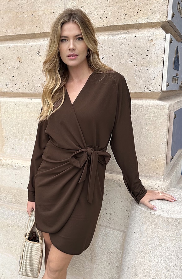 Scuba Long Sleeve Jurk Choco – jurken, foto 8