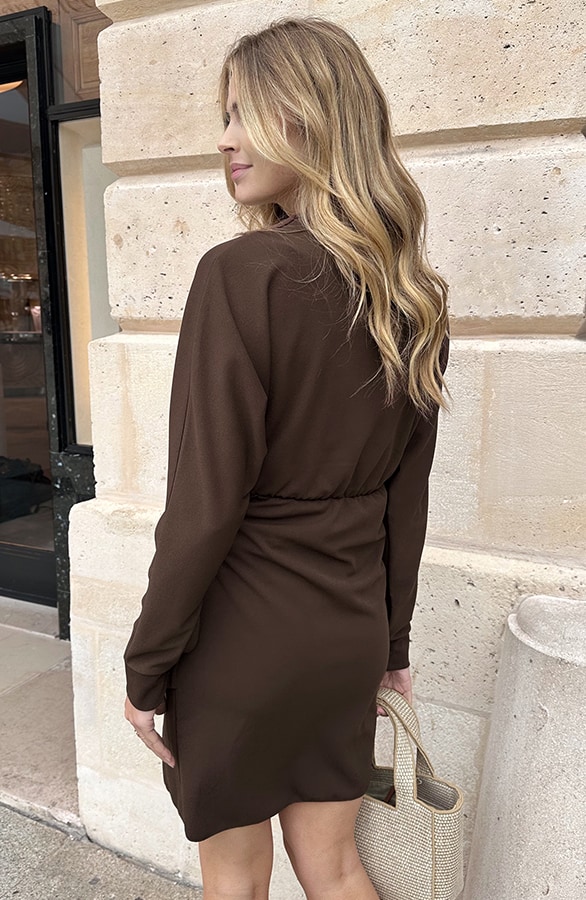Scuba Long Sleeve Jurk Choco – jurken, foto 9